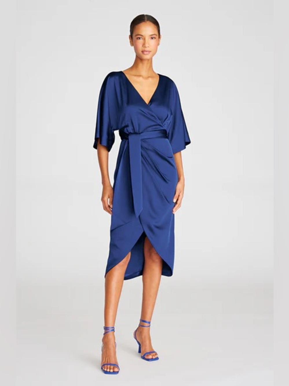 Theia Alicia Royal Blue V-Neck Cocktail Dress